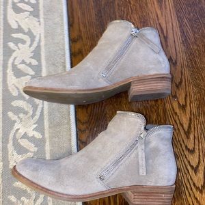 Tan suede booties